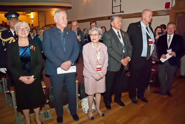 Opening night at the Opera House dignitaries included (left) Ontario’s Lieutenant Governor, Edith Dumont, Chief Ted Williams and Mayor Don McIsaac
