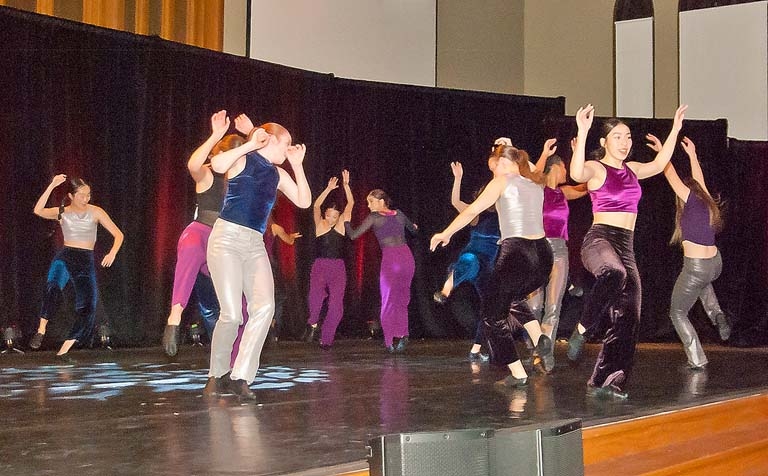 Dancers from the Toronto Metropolitan University  dance program entertaining at St. Paul's Centre