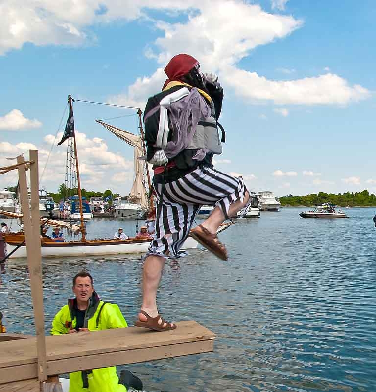 Orillia Pirate Party - Councillor Dave Campbell Jumped Right Through His Sandals.