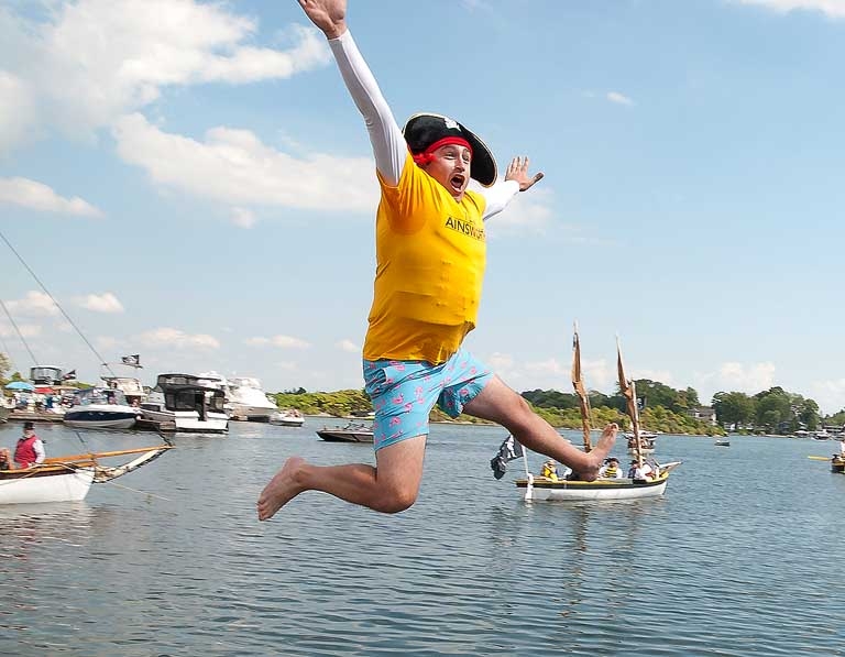 Orillia Pirate Party - Councillor Mason Ainsworth Almost Jumped Out Of Frame.