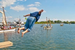 Orillia Pirate Party - Mayoral Candidate Don McIsaac Demonstrating Perfect Belly Flop Form