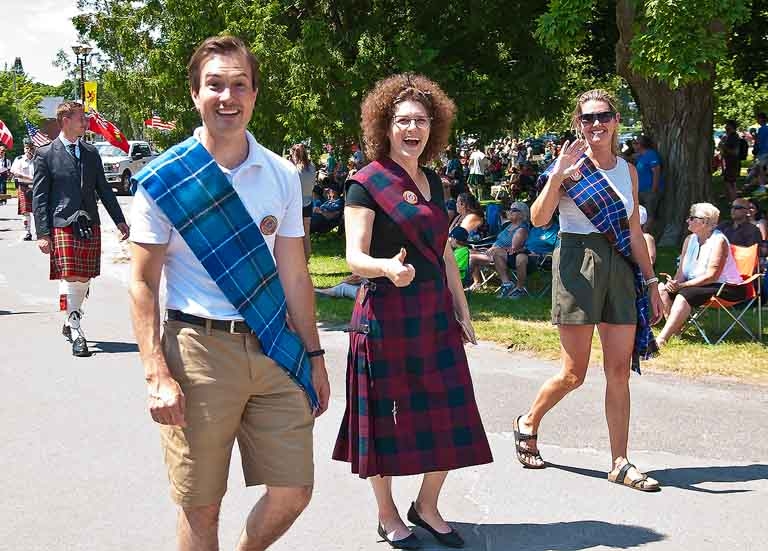 MP Adam Chambers, Ramara Township councillor Jenn Fisher, MPP Jill Dunlop