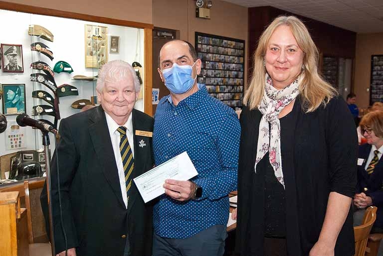 Warminster Legion Branch 619 President Mary Thompson And Soldiers' Memorial Hospital CEO Carmine Stumpo And Foundation Director Katy Rea