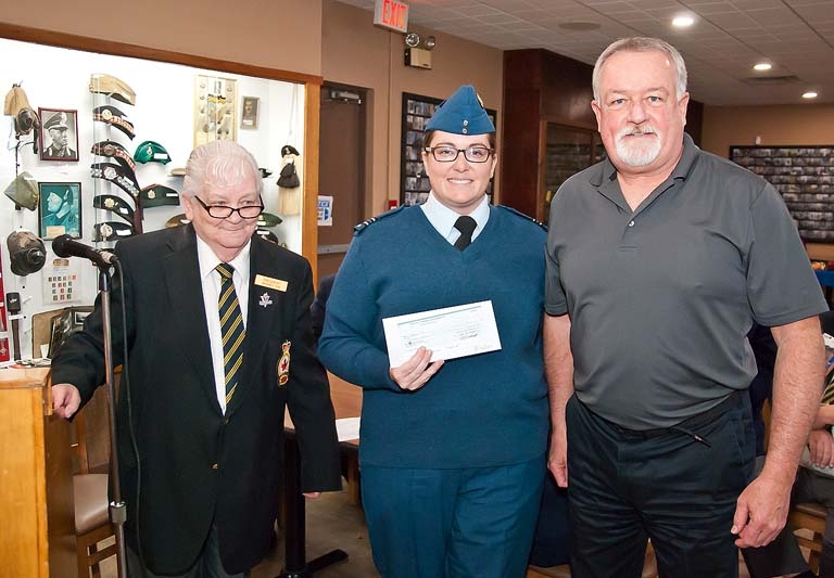 Warminster Legion Branch 619 President Mary Thompson And Capt. Crystal Cole, Commanding Officer And Doug Cousens Of Lynx 99 Air Cadets