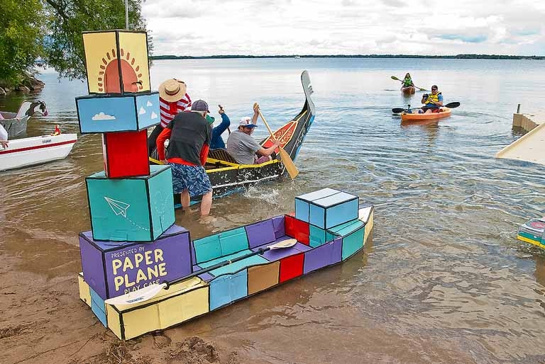 2024 Cardboard Boat Race - Evan Devine's craft.
