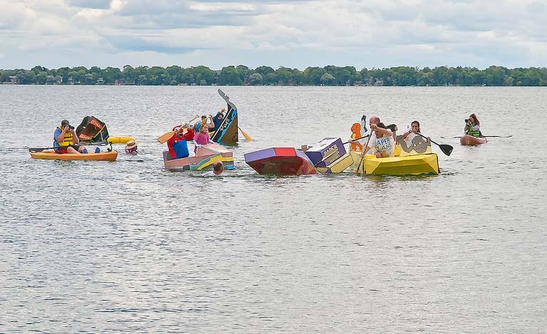2024 Cardboard Boat Race - The mele, er, race.
