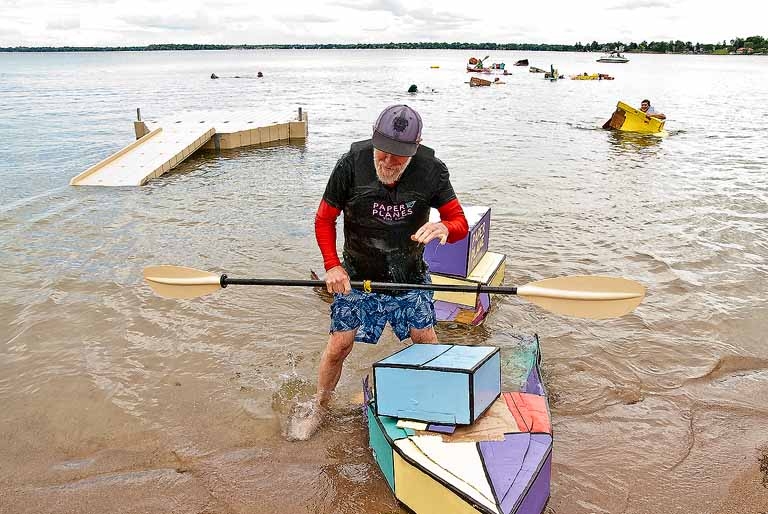 2024 Cardboard Boat Race - Made it.