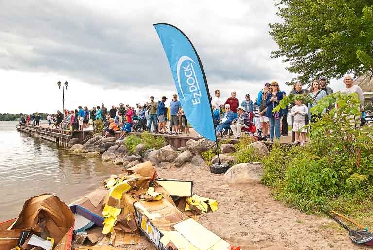 2024 Cardboard Boat Race - Half the crwod on hand.
