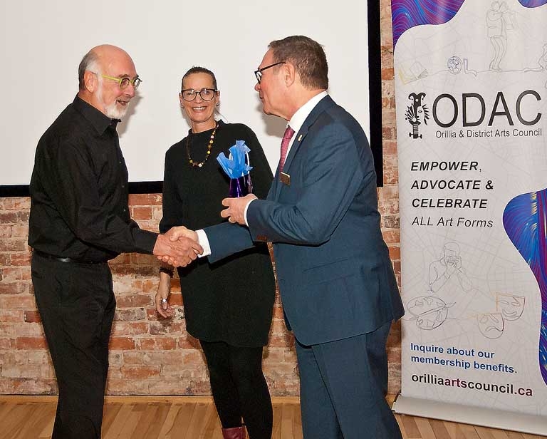 2023 OHRA Awards John Menear and Anitta Hamming with OMAH's Stephen Davids.