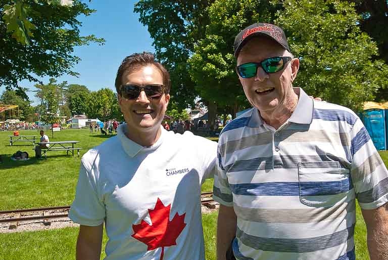 2024 Canada Day Post Parade Simcoe North MP Adam Chambers and Doug Shearer