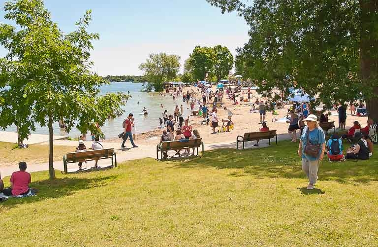 2024 Canada Day The first day in weeks the Couchiching Park beach saw action this year.