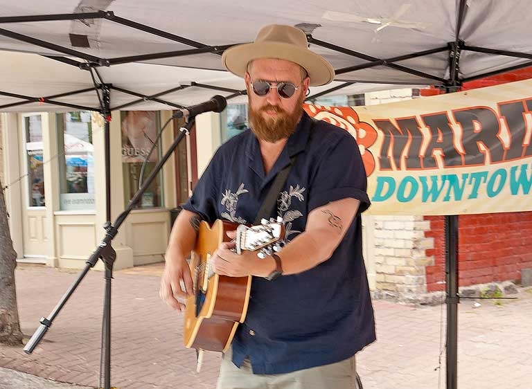 Friday at the Mariposa Folk Festival - Ben Doerksen on the downtown stage