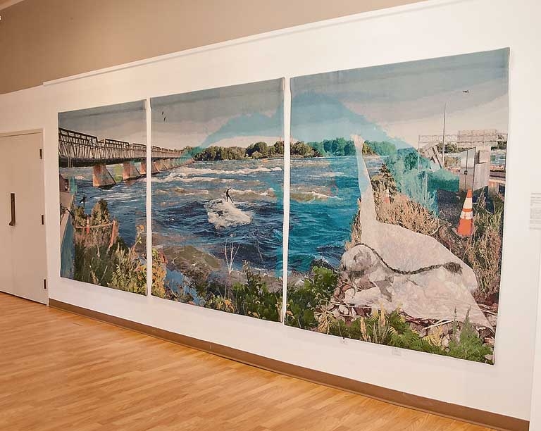 OMAH Carmichael Landscape Show  - That's not paint, it's all fiber, art by Kathleen Vaughan