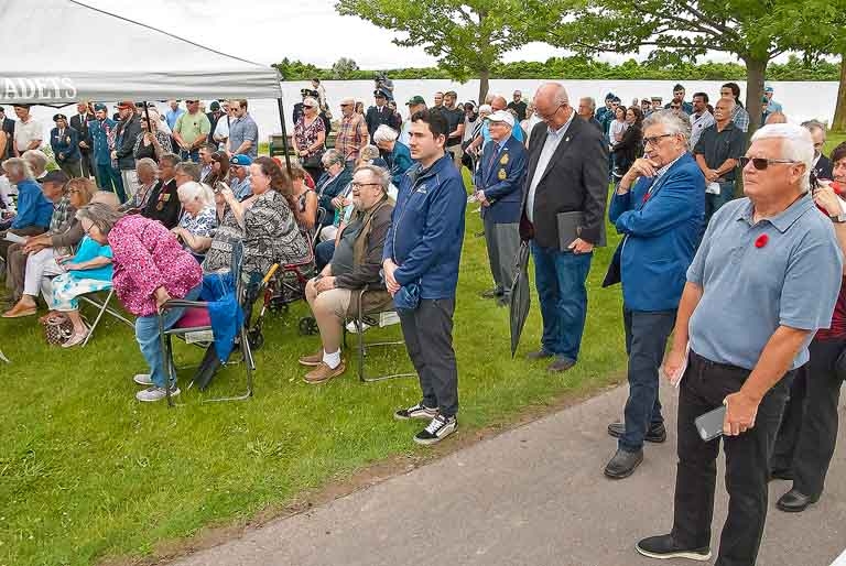 Some of the crwod on hand for the unveiling of the Fairmile Monument