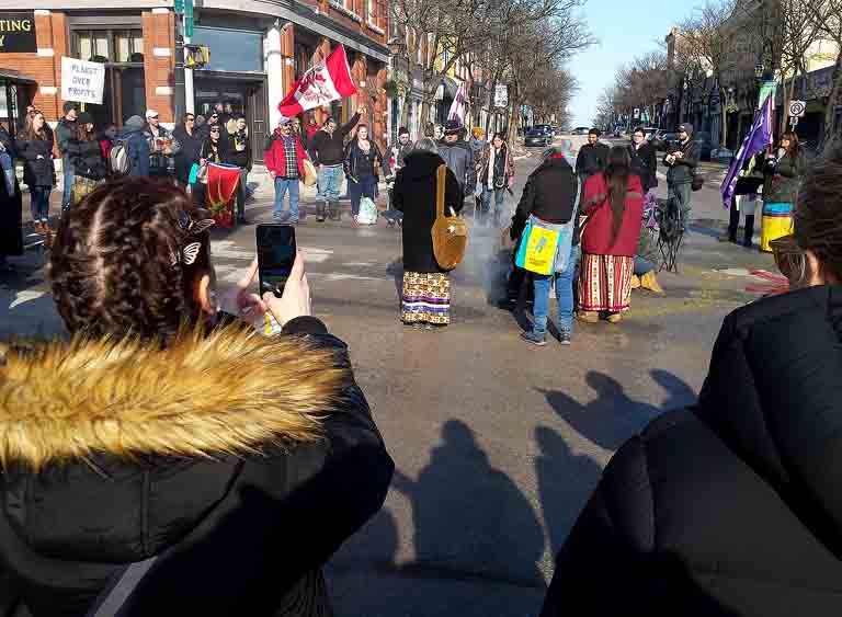 Protesters downtown Orillia